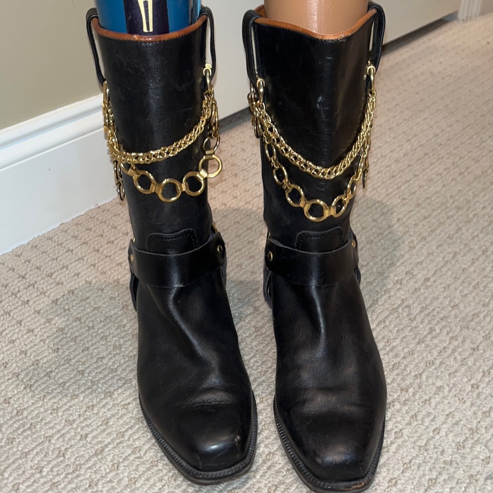BUTTERO BOOTS BLACK WITH GOLD HARDWARE